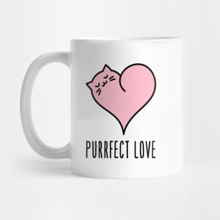 Purrfect Love, Cute cat in pink heart Mug